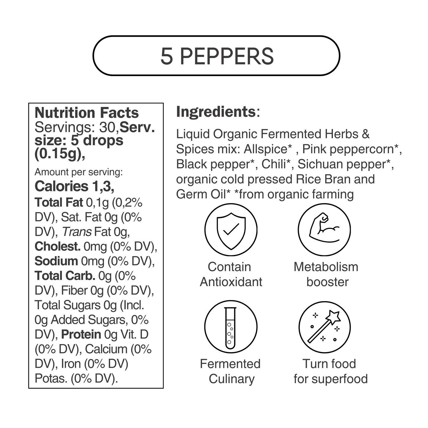 5 peppers mix Liquid Fermented Antioxidant
